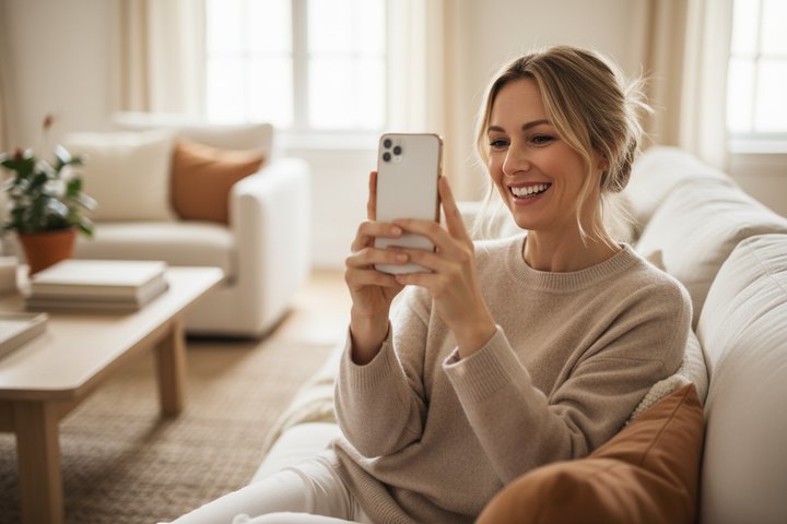 Taking a photo of your smile at home for the online consultation